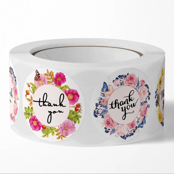 New 500 Pcs Floral Thank You Stickers 1 Inch Stationery Small Business Stickers - Picture 5 of 16